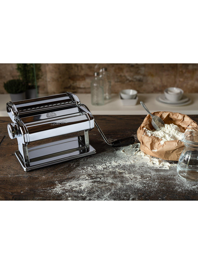 Marcato Atlas Roller 180 pasta machine, silver chrome, imported from the UK