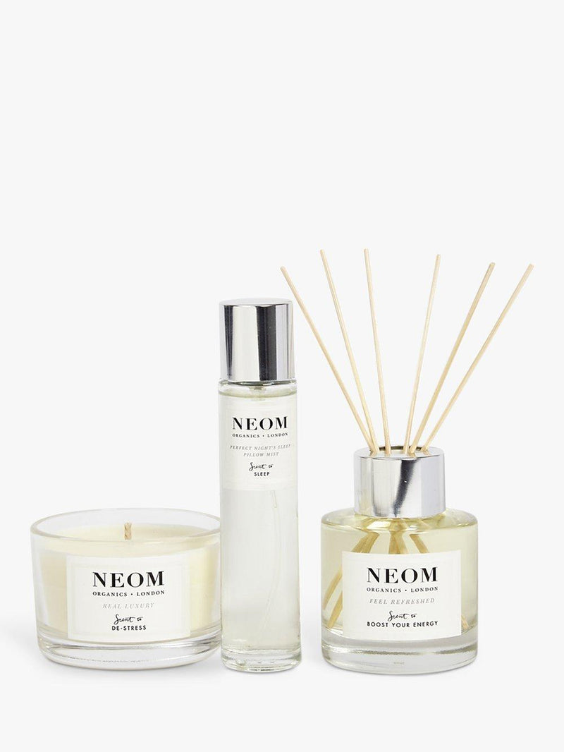 NEOM wellbeing set with candle mist and diffuser - British product
