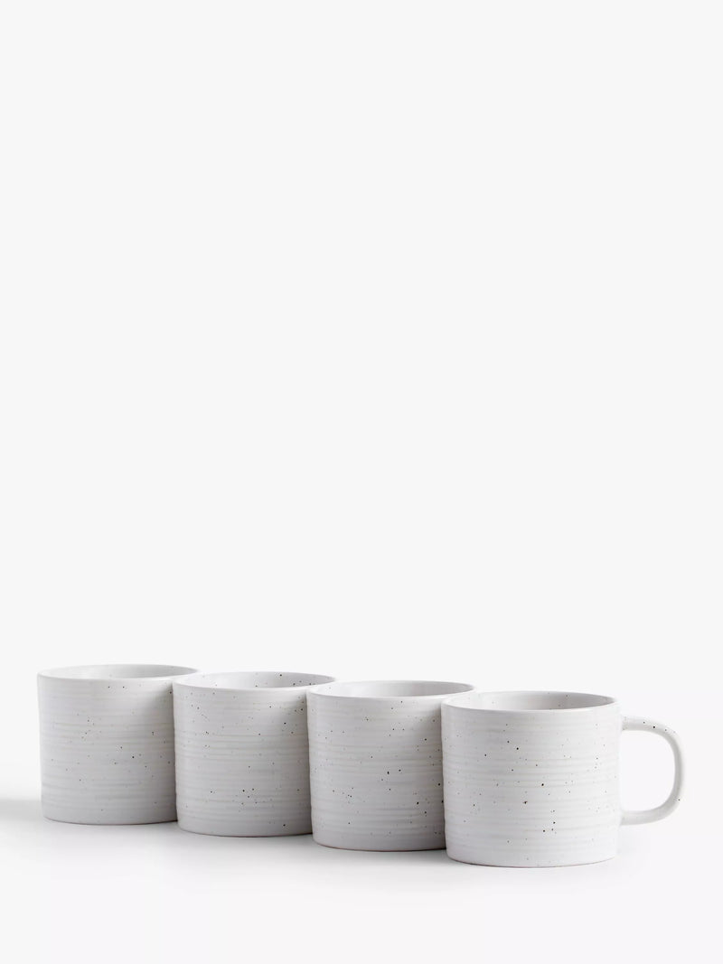 John Lewis Craft Speckle Glaze Coffee Mugs Set of 4 260ml