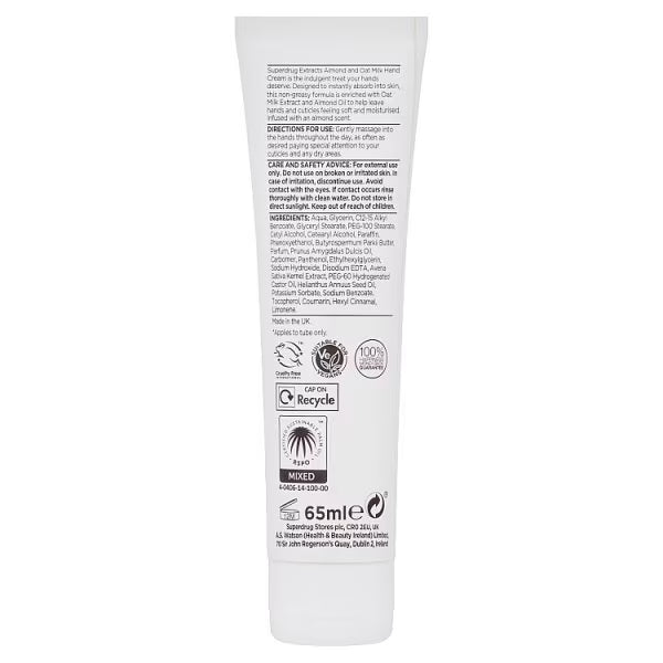 Superdrug Almond & Oat Milk hand cream 65ml - British product