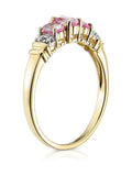 The Diamond Store yellow gold pink sapphire diamond ring (British brand)