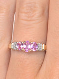The Diamond Store yellow gold pink sapphire diamond ring (British brand)