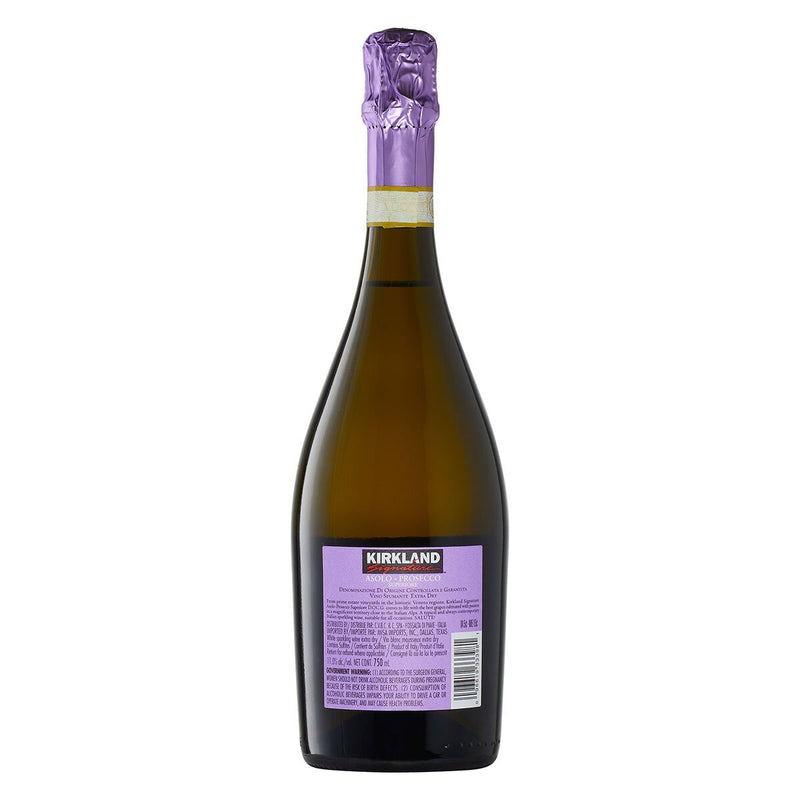 Kirkland Signature DOCG Prosecco sparkling wine 75cl, imported from the UK