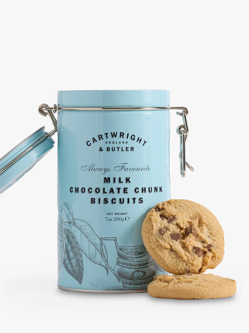 Cartwright & Butler milk chocolate chunk biscuits tin 200g - British product