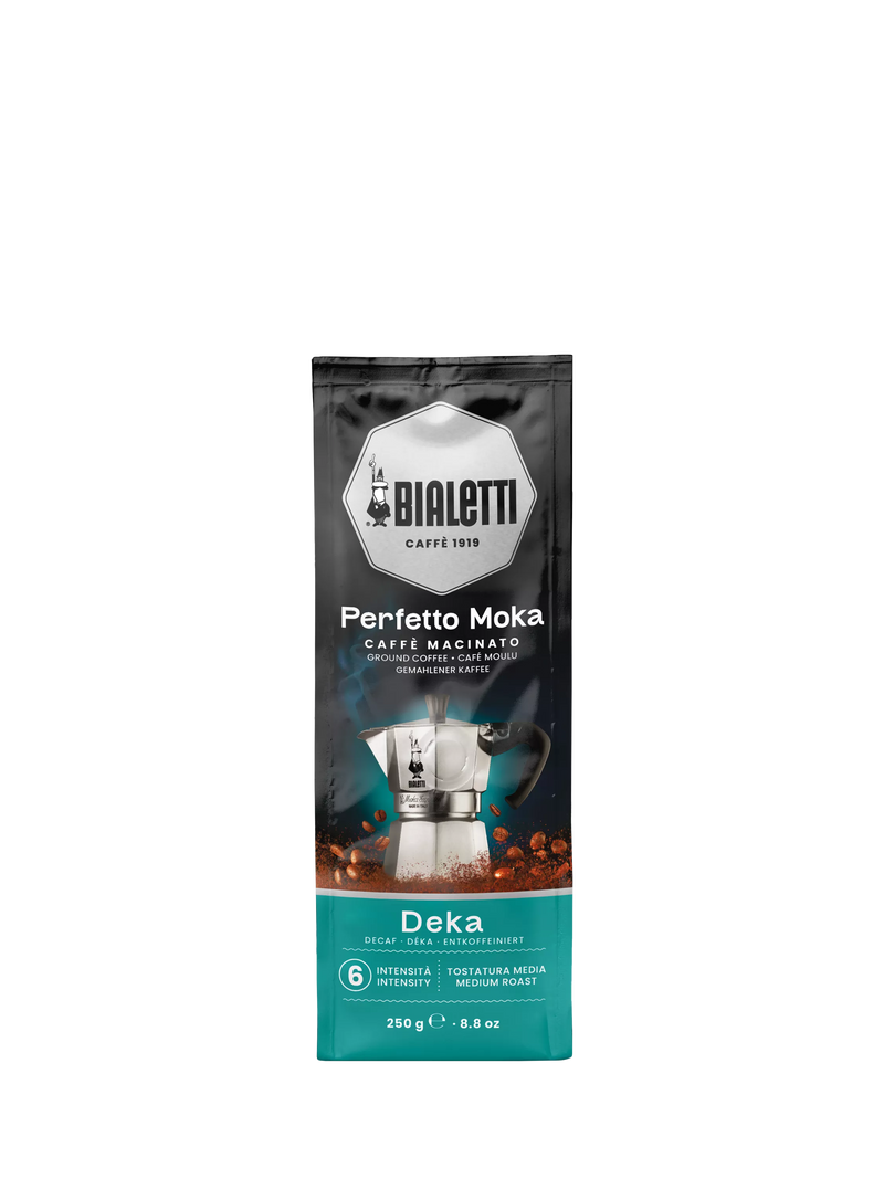 Bialetti Moka Deka decaffeinated ground coffee 250g, imported from the UK
