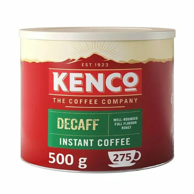 Kenco decaffeinated instant coffee granules 500g, imported from the UK