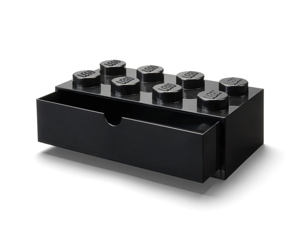 8 Stud Desk Drawer Black Brick Shaped Storage System