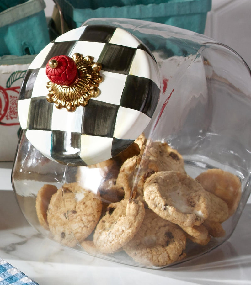 MacKenzie-Childs Courtly Check cookie jar, UK version