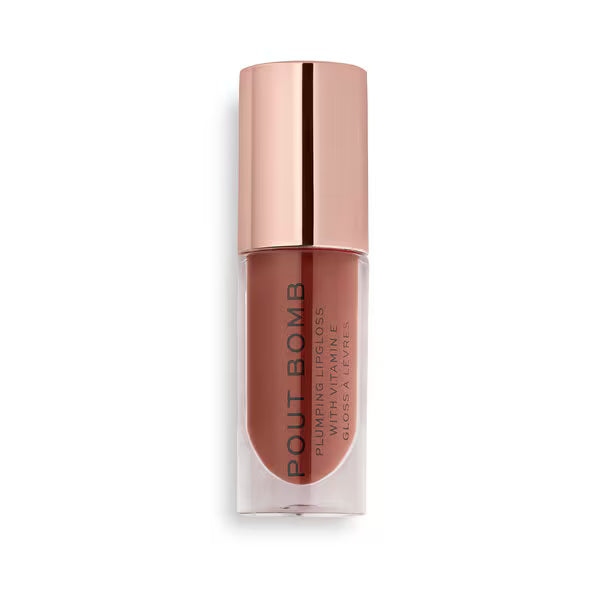 Revolution Pout Bomb plumping gloss Cookie Deep Nude, UK version