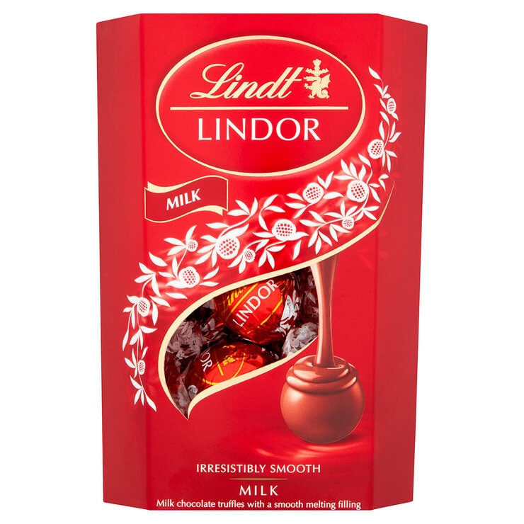 Lindt Lindor milk chocolate truffles 4 x 200g gift box, imported from the UK