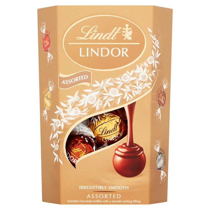 Lindt Lindor milk chocolate truffles 4 x 200g gift box, imported from the UK