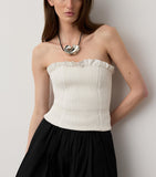 Ralph Lauren Collection Leather Fisher Bustier Top