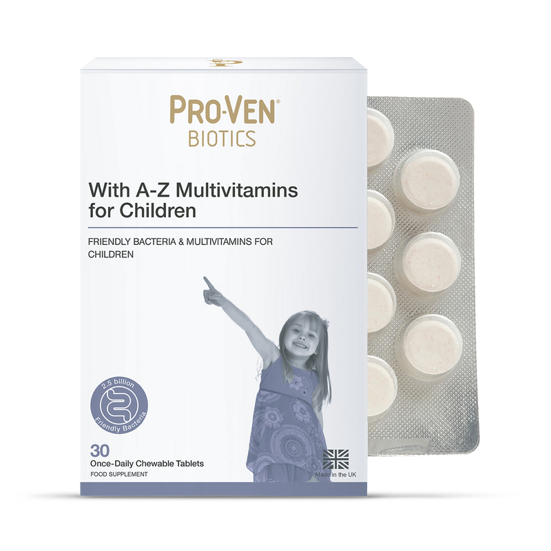 Pro-ven Biotics Acidophilus & Bifidus with Multivitamins - 30 Chewable Tablets for Children (Aged 4-16)