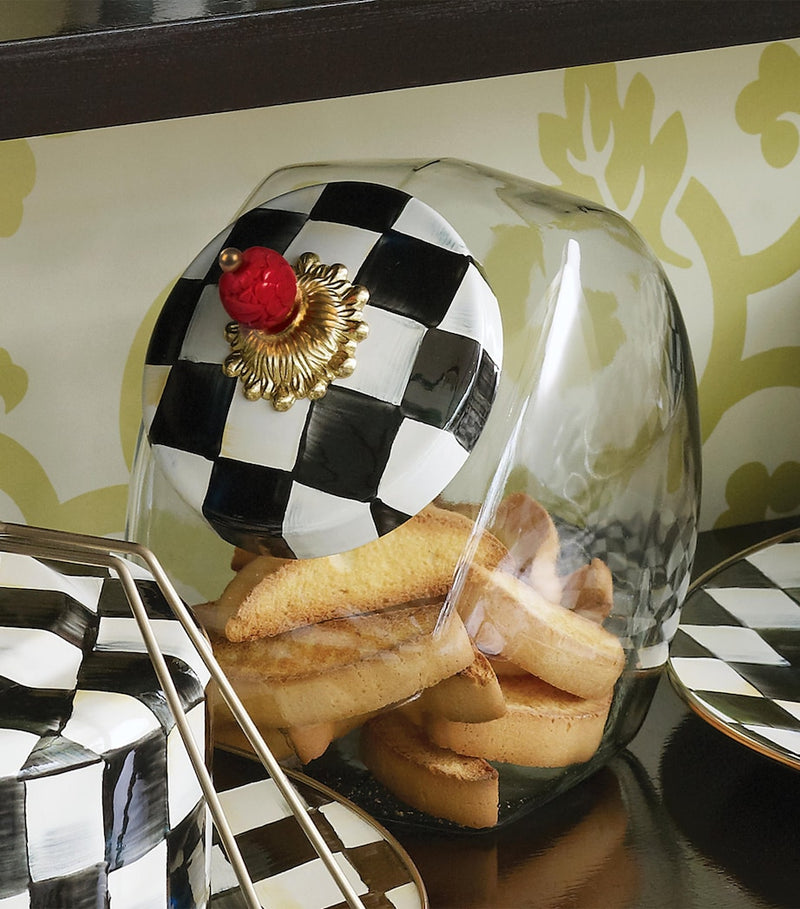 MacKenzie-Childs Courtly Check cookie jar, UK version