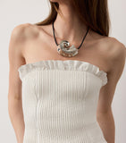 Ralph Lauren Collection Leather Fisher Bustier Top