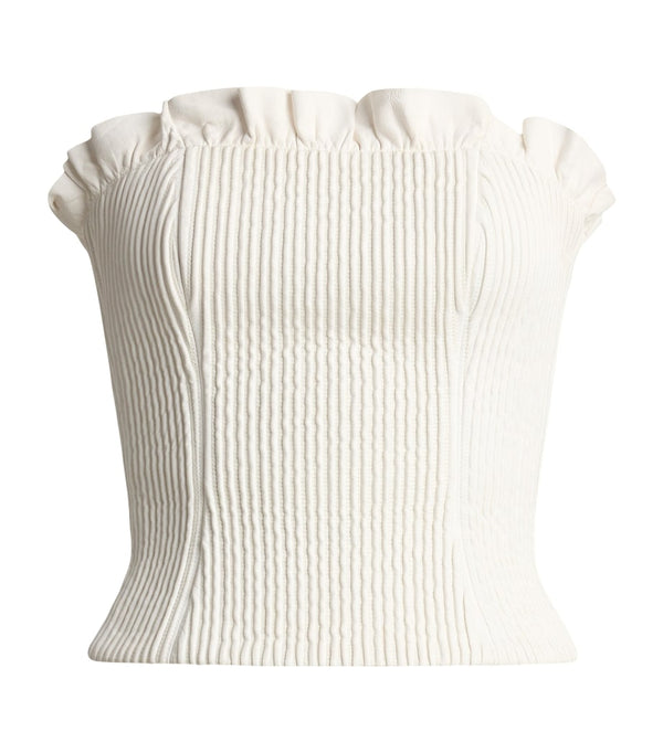 Ralph Lauren Collection Leather Fisher Bustier Top